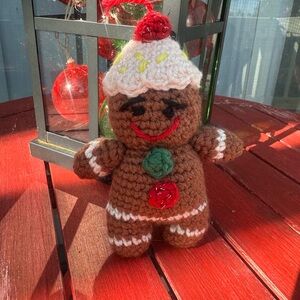 Handmade Brown Gingerbread Plush ornament or toy